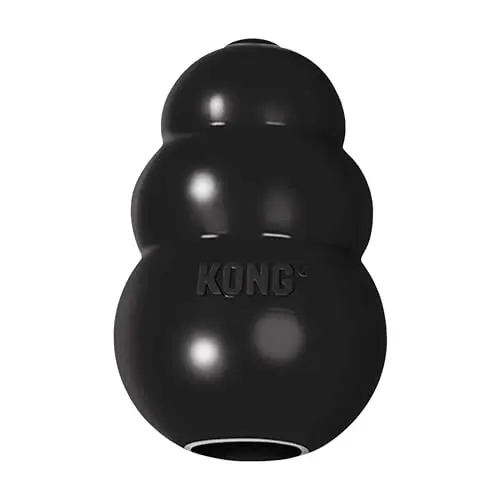 KONG Extreme Dog Toy in black, a cone-shaped toy with a hollow centre, on a neutral background.