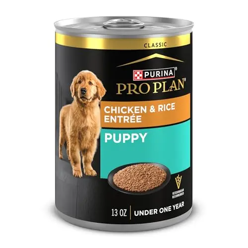 Purina Pro Plan Chicken & Rice Entree wet puppy food can