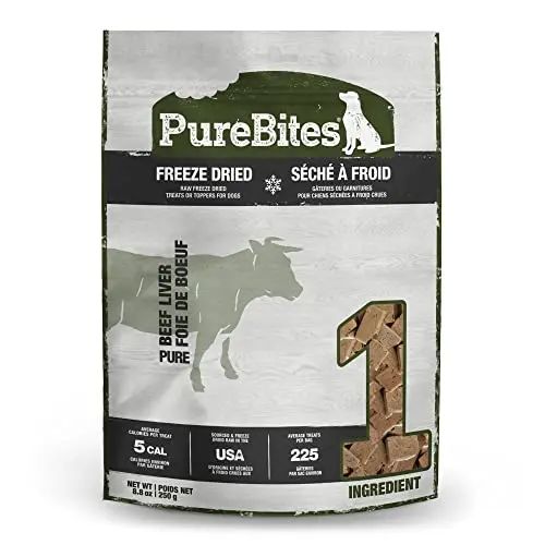 PureBites Beef Liver freeze-dried dog treats for overweight dogs