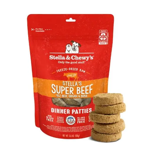 Bag of Stella & Chewy's Freeze-Dried Raw Dinner Patties, Beef recipe