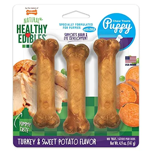 Nylabone Healthy Edibles puppy chew treats in turkey and sweet potato flavour