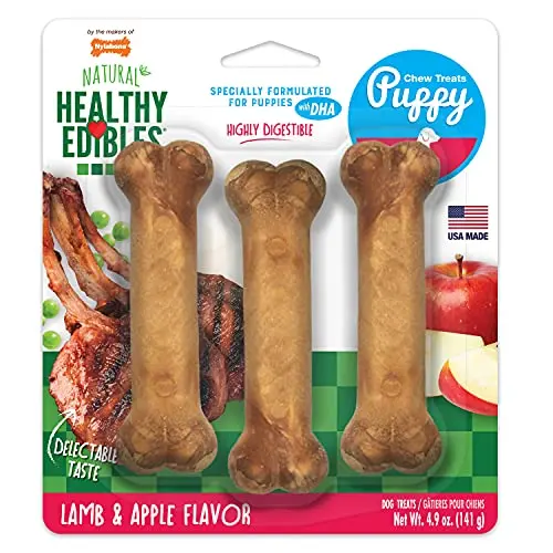 Nylabone Healthy Edibles Puppy Chew Treats lamb and apple flavour