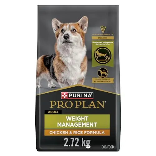 Purina Pro Plan Weight Management chicken and rice dry dog food bag