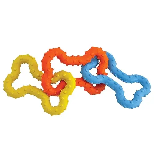 Petstages Mini Bone Tug rubber chew toy with three interlocking bones