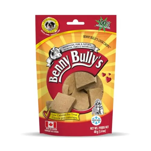 Benny Bullys Chops beef liver dog treats freeze-dried in a 40g entry bag