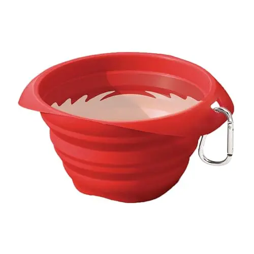 Kurgo collapsible dog bowl in red