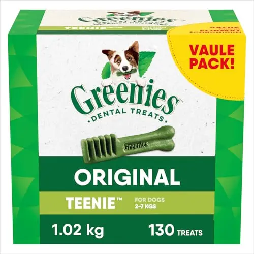 Greenies Teenie original dental dog treats in a box