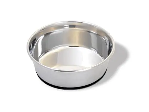 Van Ness stainless steel dog bowl with black rubber bottom