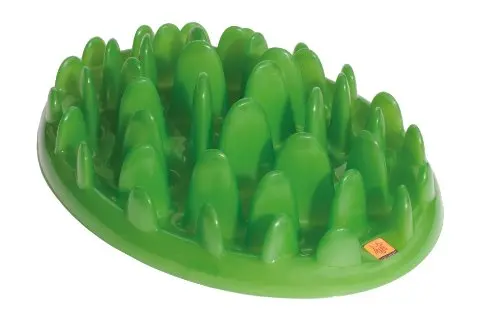 Company of Animals GREEN interactive slow feeder dog bowl with grass-like design for large dogs