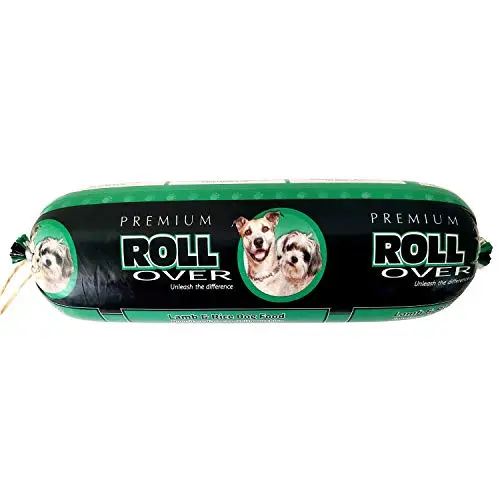 Rollover Lamb & Rice dog food roll packaging