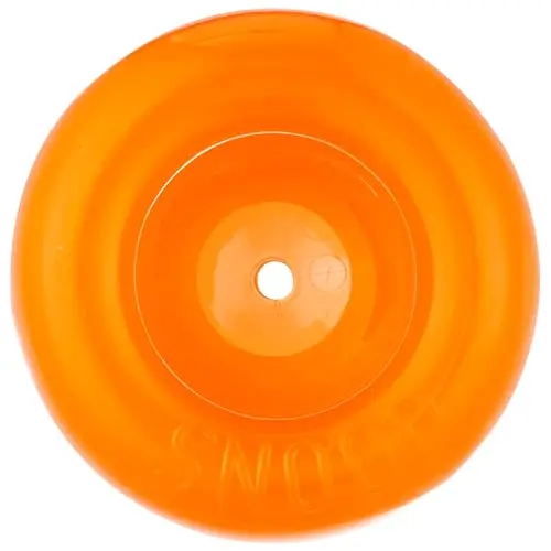 Orange mint-scented bouncy treat dispenser ball for dogs