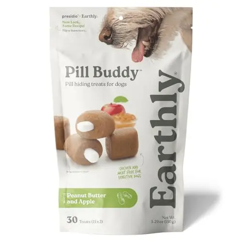 Earthly Pill Buddy Naturals Peanut Butter & Apple dog treat pouch