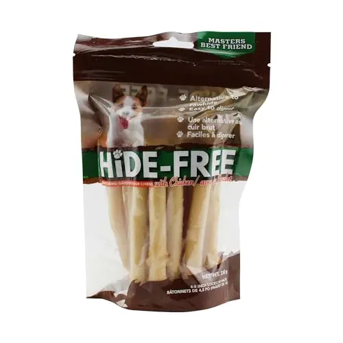Masters Best Friend 4-5 inch Hide-Free Chicken Jerky Basted Sticks bag