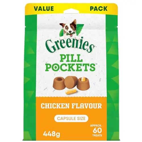Greenies Pill Pockets chicken flavour capsule size dog treats bag