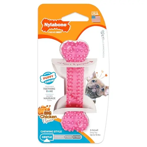 Nylabone petite pink puppy teething chew bone
