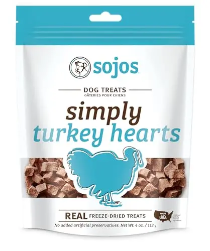 Sojos Simply Raw Freeze Dried Grain Free Dog Treats Turkey 4-Ounce bag