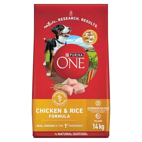 Purina ONE Microbiome Balance Chicken & Rice dry dog food bag