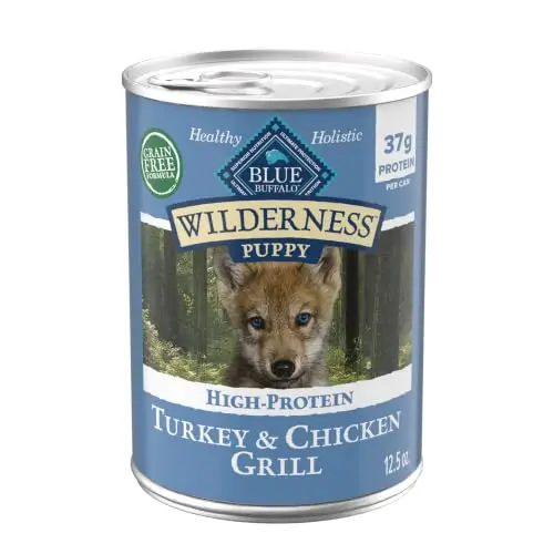 Blue Buffalo Wilderness High Protein Grain Free Puppy Wet Dog Food can
