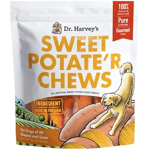 Dr. Harvey's Sweet Potato Chews USA-grown dental dog treats