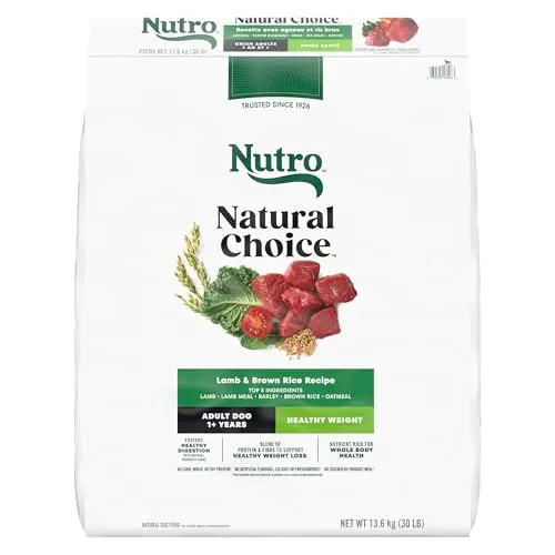 Nutro Healthy Weight lamb and rice dog food bag