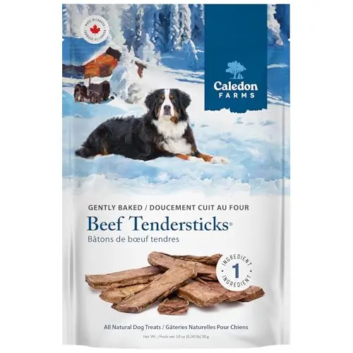 Caledon Farms Beef Tendersticks dog treats in a bag
