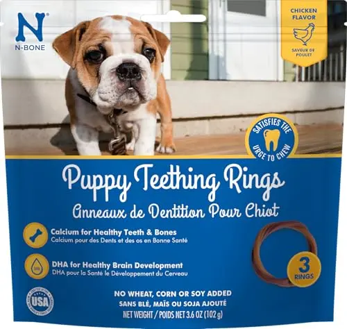 N-Bone Puppy Teething Ring Chicken Flavor for teething puppies