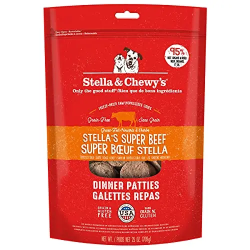 Freeze-dried raw beef dinner patties for dogs