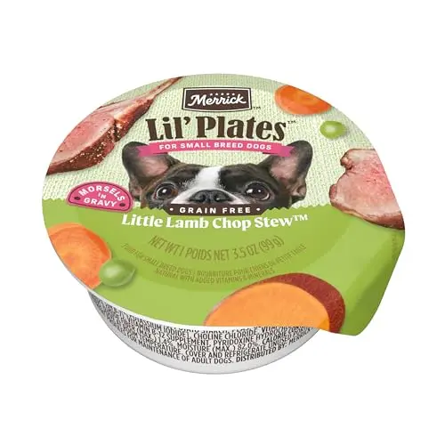 Merrick Lil' Plates Grain Free Small Breed Wet Dog Food Little Lamb Chop Stew 3.5oz trays