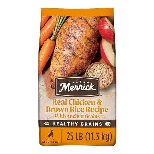 Merrick Ancient Grains Real Chicken and Green Peas dog food bag