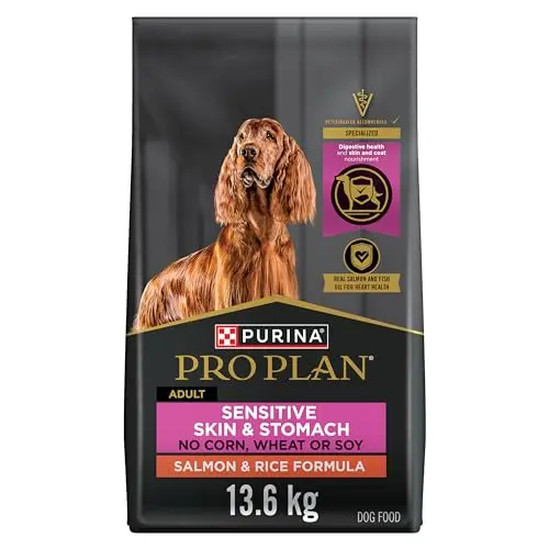 Purina Pro Plan Sensitive Skin and Stomach Salmon and Rice dry dog food bag