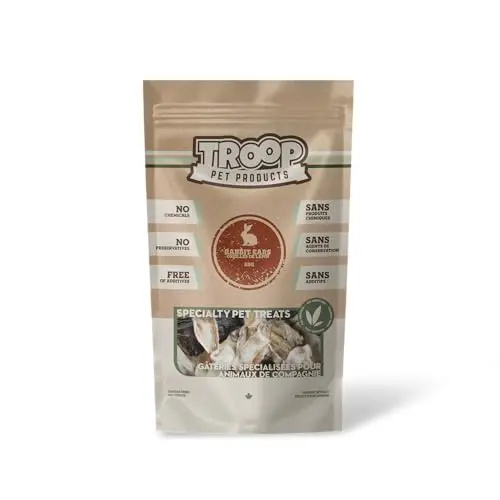 Troop Pet Products dehydrated rabbit ears