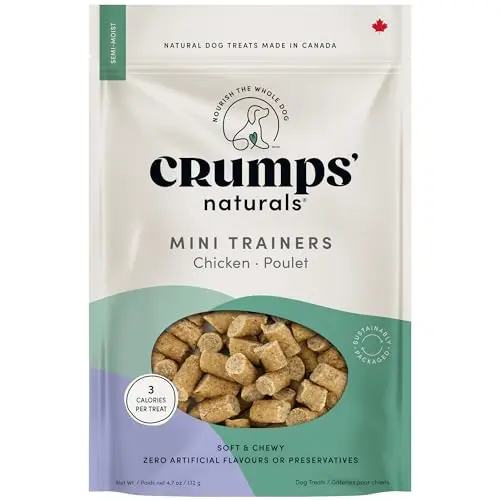 Crumps Naturals Mini Trainers Chicken dog treats bag