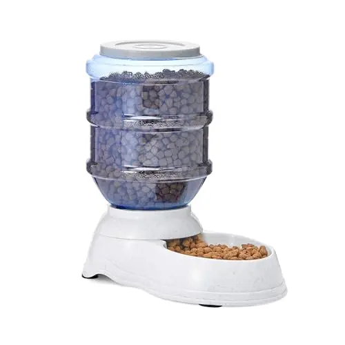 Amazon Basics gravity dog feeder with transparent hopper