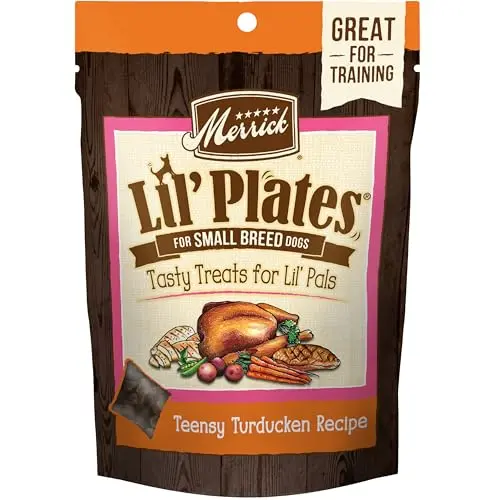 Merrick Lil Plates Teensy Turducken recipe dog treats bag