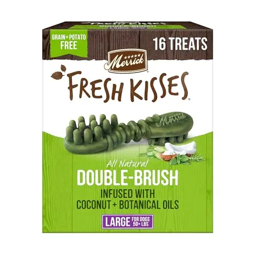 Merrick Fresh Kisses coconut dental dog treats for large dogs