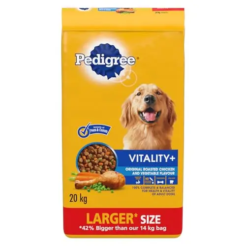 Pedigree Vitality+ dry dog food bag