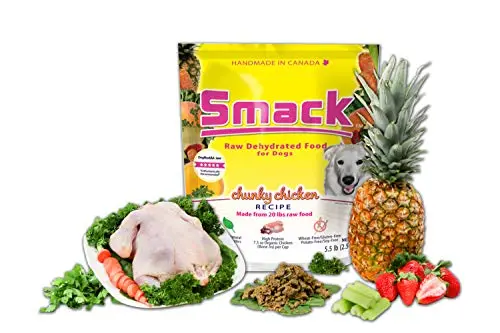 Dehydrated raw organic chicken dog food with superfoods