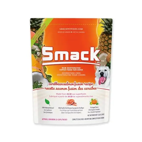 Smack Caribbean Salmon Fusion dehydrated raw dog food canister