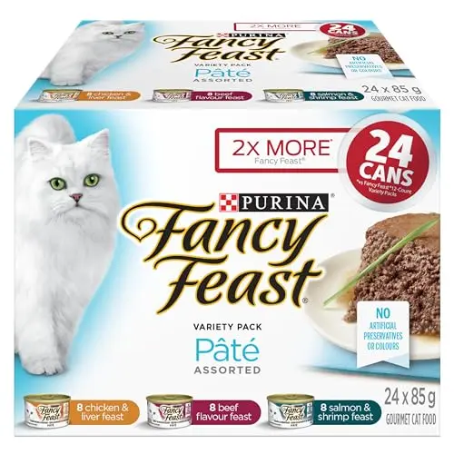 Fancy Feast Wet Cat Food, Pate Assorted Variety Pack cans