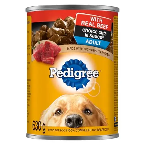 Pedigree Choice Cuts in Sauce Adult Soft Wet Dog Food, with Real Beef, 630 g can