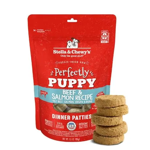 Stella & Chewy's Freeze Dried Raw Dinner Patties Perfectly Puppy Beef & Salmon bag