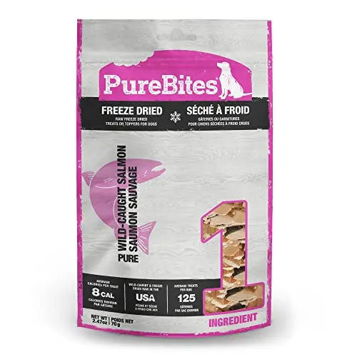 PureBites Salmon freeze-dried dog treats bag