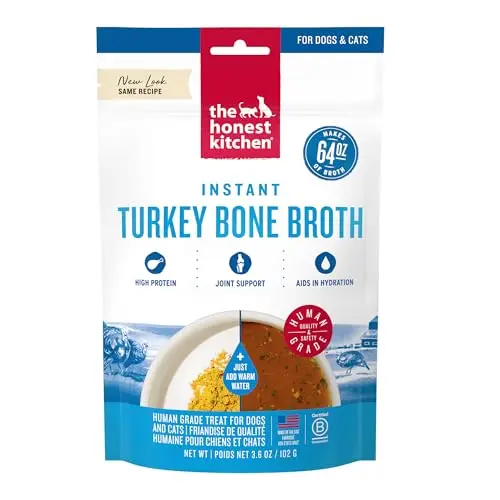 The Honest Kitchen instant turkey bone broth pouch for dogs