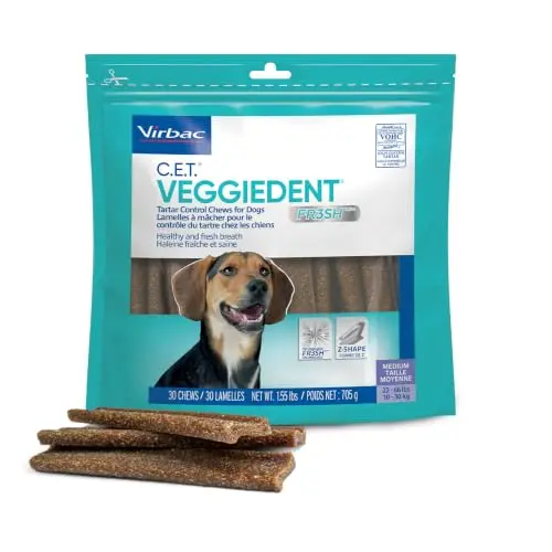 Virbac C.E.T. VEGGIEDENT FR3SH dental chews for medium dogs