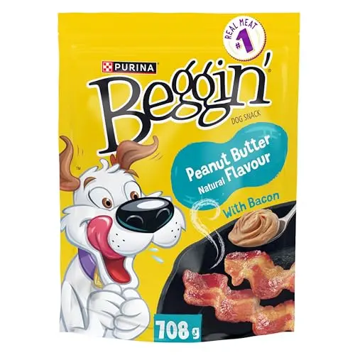 Beggin' Collisions dog treats peanut butter flavour pouch