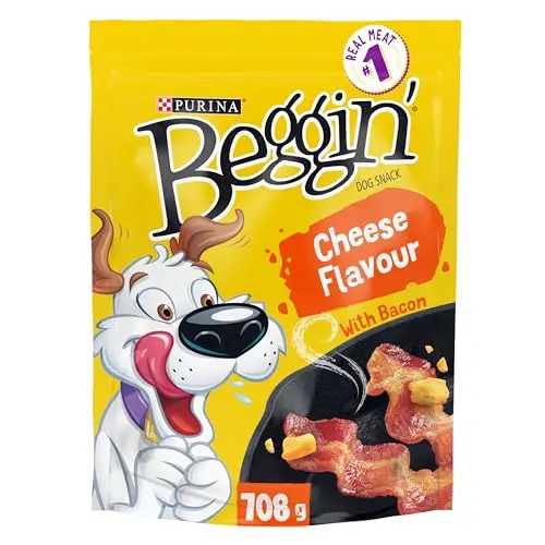 Purina Beggin' strips bacon and cheese dog treats pouch