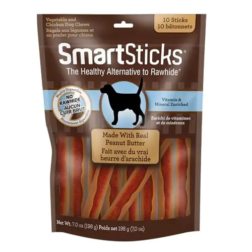 SmartBones SmartSticks peanut butter rawhide-free dog chews