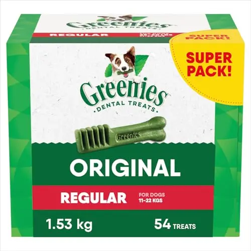 Greenies Original Regular dog dental treats in a box