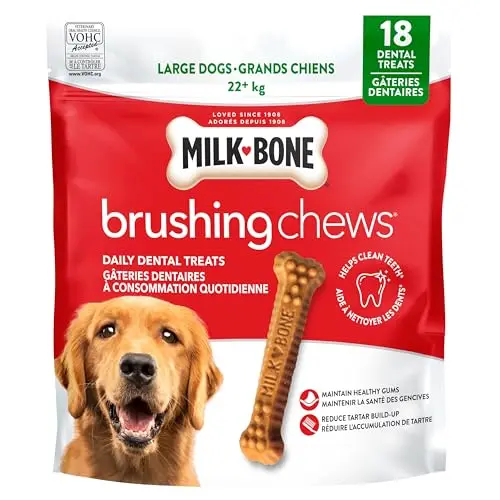 Milk-Bone Brushing Chews dental dog treats in chicken flavour for large dogs