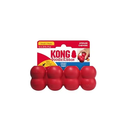 KONG Goodie Ribbon red bone-shaped puzzle toy